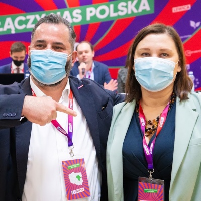 Nowo wybrani współprzewodniczący Rady Wojewódzkiej Nowej Lewicy Mazowsza - Paulina Piechna Więckiewicz i Arkadiusz Iwaniak